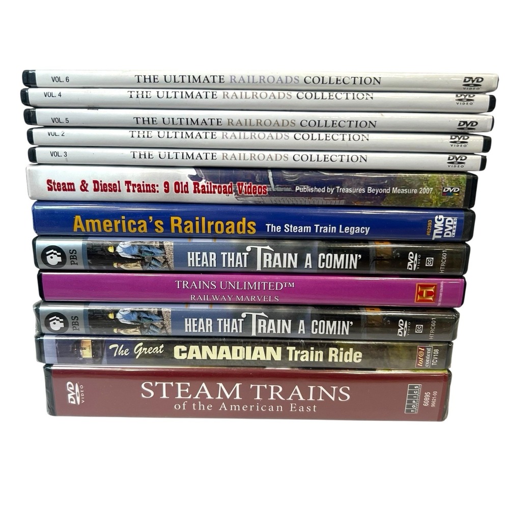 Train Railways‎ Railroads Locomotive Steam Engine DVDs Lot Of 12 Diesel 3 New